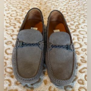 Hugo Boss Taupe Suede Loafers Luxury 
Shoes for Men Size: 7.5
